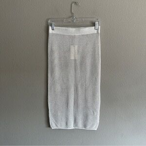 NWT Moon & Madison Silver Mesh Midi Skirt Small